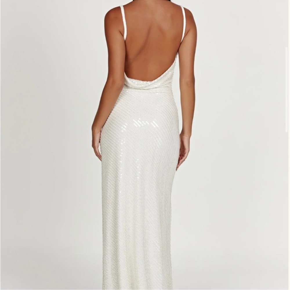 Stunning Meshki White Sequin Gown